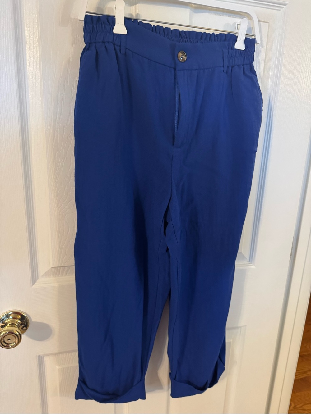 HALARA Cobalt Blue Elastic-Waist Capris